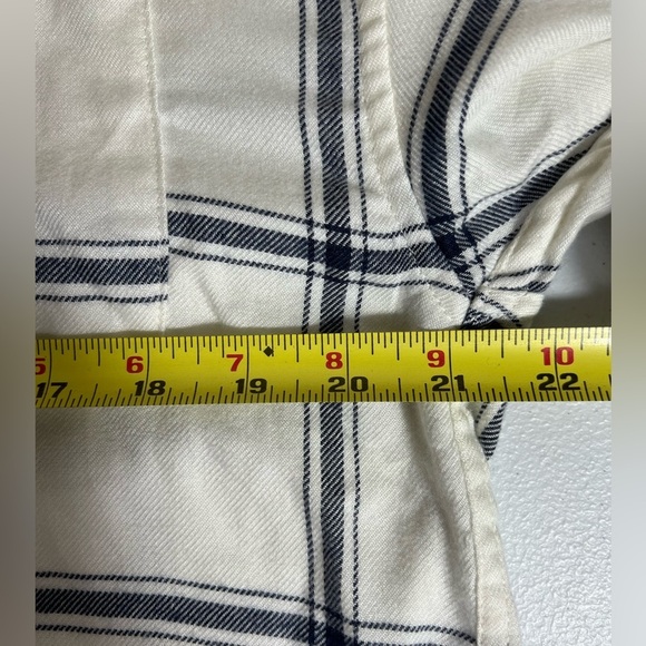 Altar'd state off white navy long sleeve button down shirt S - Picture 4 of 5